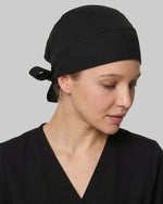 Premium Satin-Lined Scrub Cap Black - Scrubloop