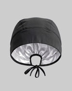 Premium Satin-Lined Scrub Cap Black - Scrubloop