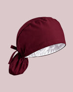 Premium Satin-Lined Scrub Cap Burgundy - Scrubloop