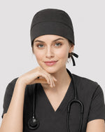 Premium Satin-Lined Scrub Cap Charcoal - Scrubloop