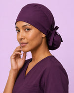 Premium Satin-Lined Scrub Cap Deep Eggplant - Scrubloop