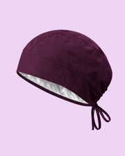 Premium Satin-Lined Scrub Cap Deep Eggplant