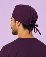 Premium Satin-Lined Scrub Cap Deep Eggplant - Scrubloop