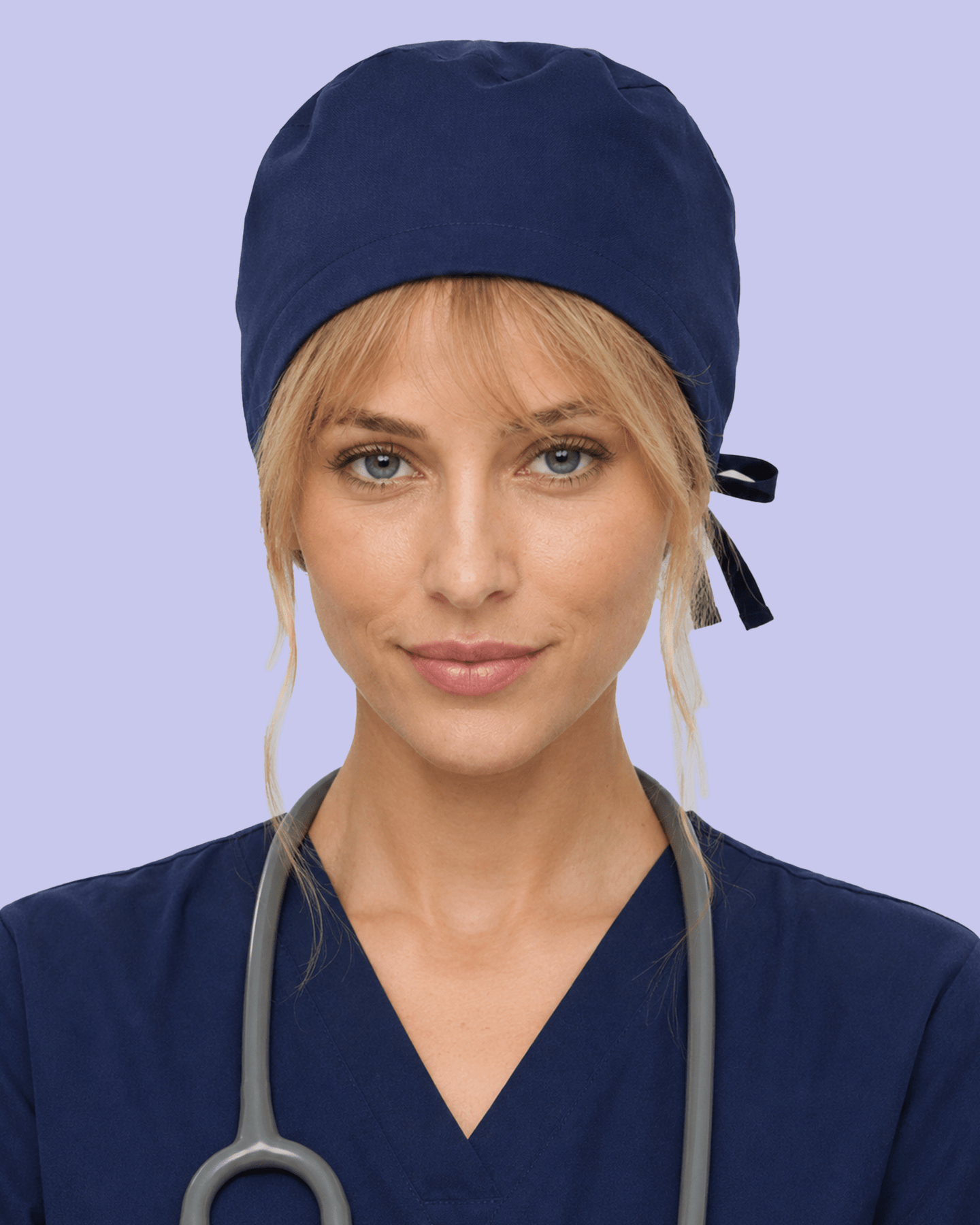 Premium Satin-Lined Scrub Cap Navy - Scrubloop