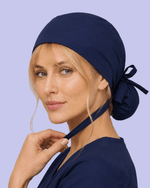 Premium Satin-Lined Scrub Cap Navy - Scrubloop
