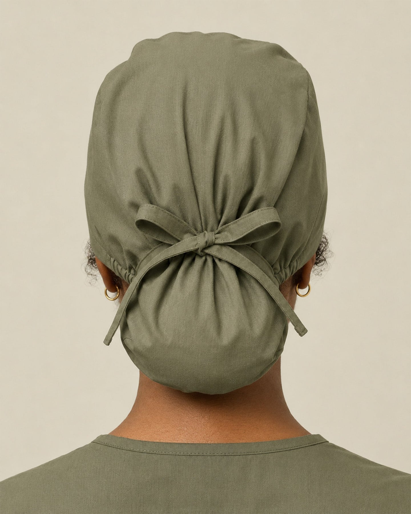 Premium Satin-Lined Scrub Cap Olive - Scrubloop