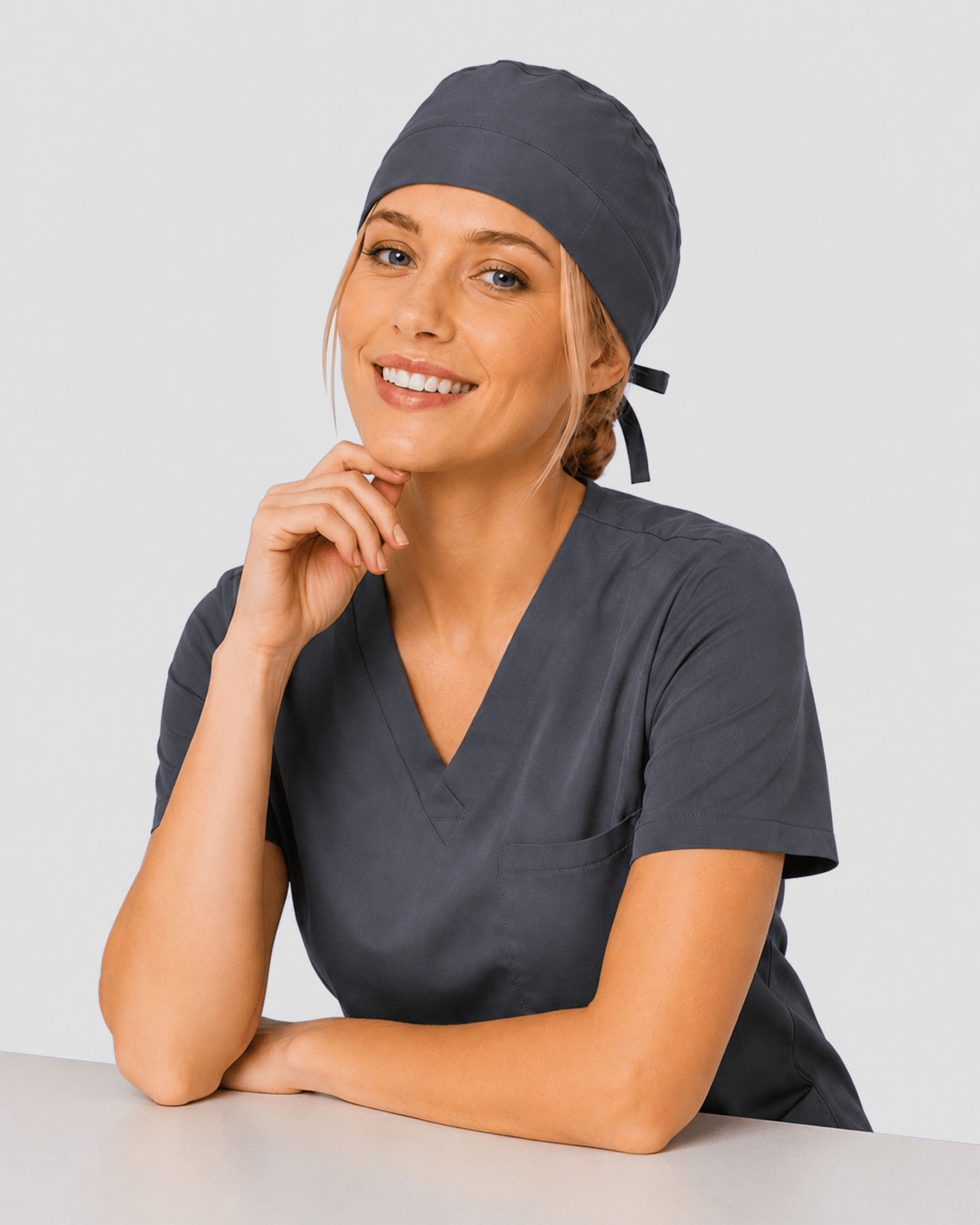 Premium Satin-Lined Scrub Cap Pewter - Scrubloop