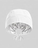 Premium Satin-Lined Scrub Cap White - Scrubloop