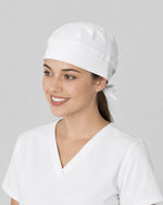 Premium Satin-Lined Scrub Cap White - Scrubloop