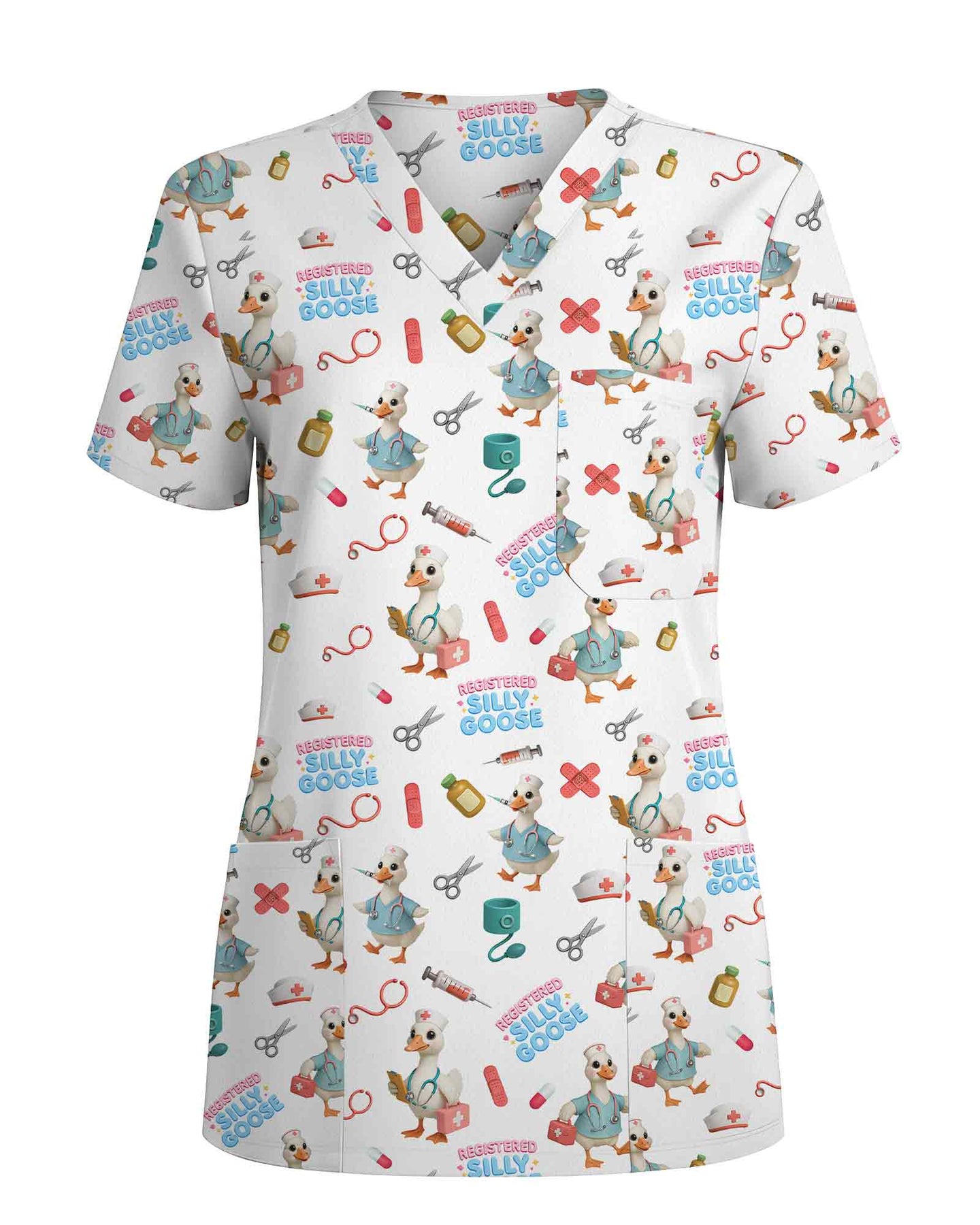 Registered Silly Goose Nurse Scrub Top - Scrubloop