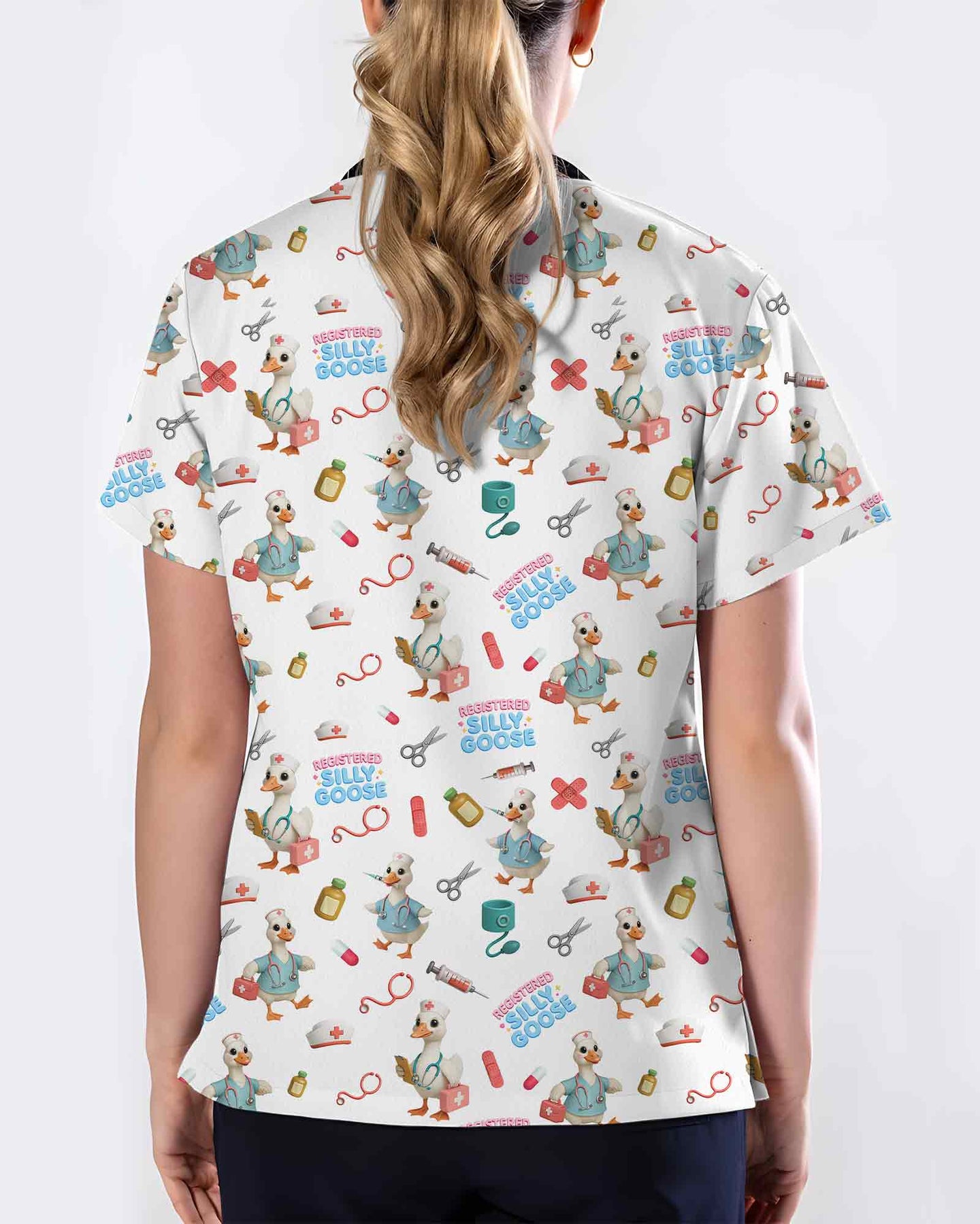 Registered Silly Goose Nurse Scrub Top - Scrubloop
