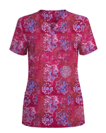 Rose Mandala Bloom Women Scrub Top - Scrubloop