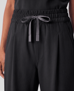 Ruched High-Rise Wide-Leg Pant Black - Scrubloop