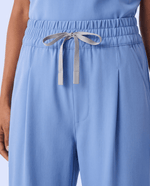 Ruched High-Rise Wide-Leg Pant Ceil Blue - Scrubloop