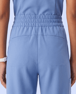 Ruched High-Rise Wide-Leg Pant Ceil Blue - Scrubloop
