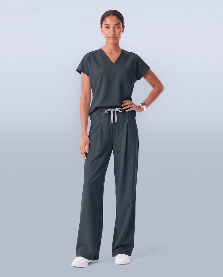 Ruched High-Rise Wide-Leg Pant Dark Harbor