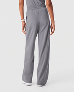 Ruched High-Rise Wide-Leg Pant Heather Gray - Scrubloop