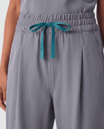 Ruched High-Rise Wide-Leg Pant Heather Gray - Scrubloop