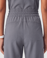 Ruched High-Rise Wide-Leg Pant Heather Gray - Scrubloop