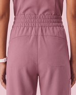 Ruched High-Rise Wide-Leg Pant Mauve - Scrubloop