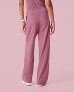 Ruched High-Rise Wide-Leg Pant Mauve - Scrubloop