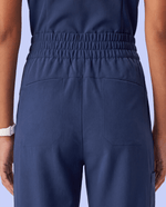 Ruched High-Rise Wide-Leg Pant Navy - Scrubloop