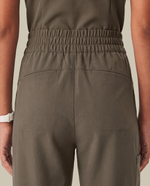 Ruched High-Rise Wide-Leg Pant Olive - Scrubloop