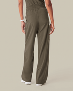 Ruched High-Rise Wide-Leg Pant Olive - Scrubloop
