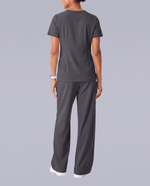 Ruched High-Rise Wide-Leg Pant Pewter - Scrubloop
