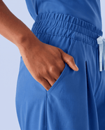 Ruched High-Rise Wide-Leg Pant Royal Blue - Scrubloop
