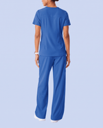 Ruched High-Rise Wide-Leg Pant Royal Blue - Scrubloop