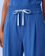 Ruched High-Rise Wide-Leg Pant Royal Blue - Scrubloop