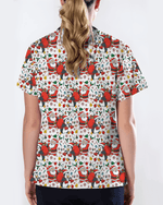 Santa Penguin Christmas Nursing Scrub Top - Scrubloop