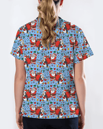 Santa Penguin Christmas Nursing Scrub Top - Scrubloop