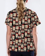 Santa Teeth All I Want For Christmas Dental Scrub Top - Scrubloop