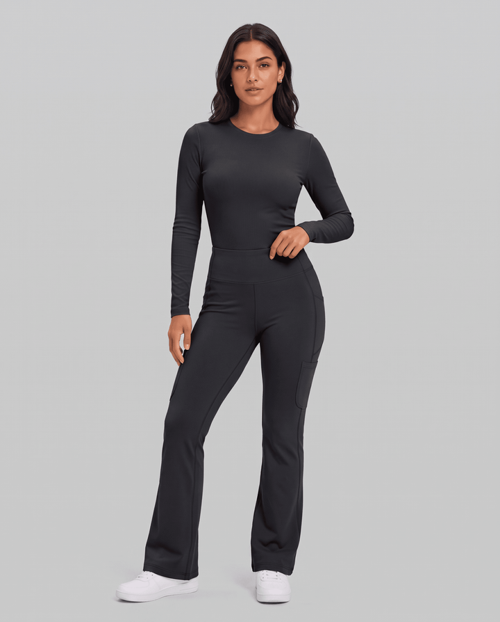 Sculpt Flare Scrub Legging Black