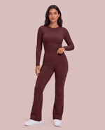 Sculpt Flare Scrub Legging Burgundy - Scrubloop