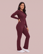 Sculpt Flare Scrub Legging Burgundy - Scrubloop