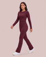 Sculpt Flare Scrub Legging Burgundy - Scrubloop