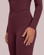Sculpt Flare Scrub Legging Burgundy - Scrubloop