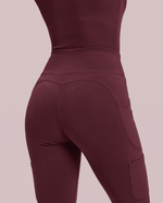 Sculpt Flare Scrub Legging Burgundy - Scrubloop