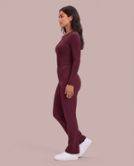 Sculpt Flare Scrub Legging Burgundy - Scrubloop