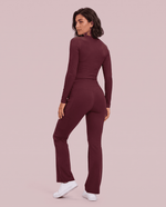 Sculpt Flare Scrub Legging Burgundy - Scrubloop