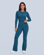 Sculpt Flare Scrub Legging Caribbean Blue - Scrubloop