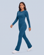 Sculpt Flare Scrub Legging Caribbean Blue - Scrubloop