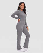Sculpt Flare Scrub Legging Heather Gray - Scrubloop
