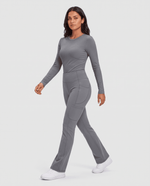 Sculpt Flare Scrub Legging Heather Gray - Scrubloop