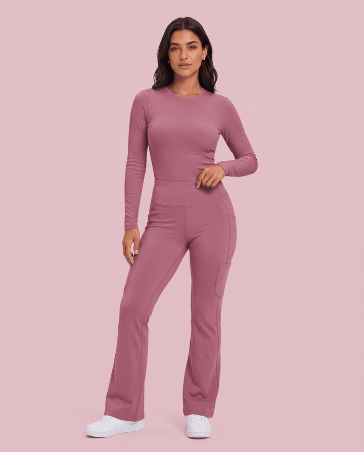 Sculpt Flare Scrub Legging Mauve