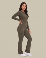 Sculpt Flare Scrub Legging Olive - Scrubloop