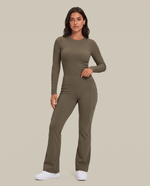 Sculpt Flare Scrub Legging Olive - Scrubloop